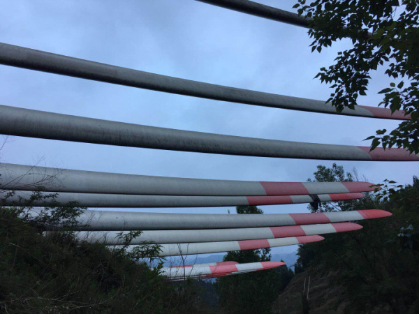 浙江運達風電貴州退役葉片回收處理現場
